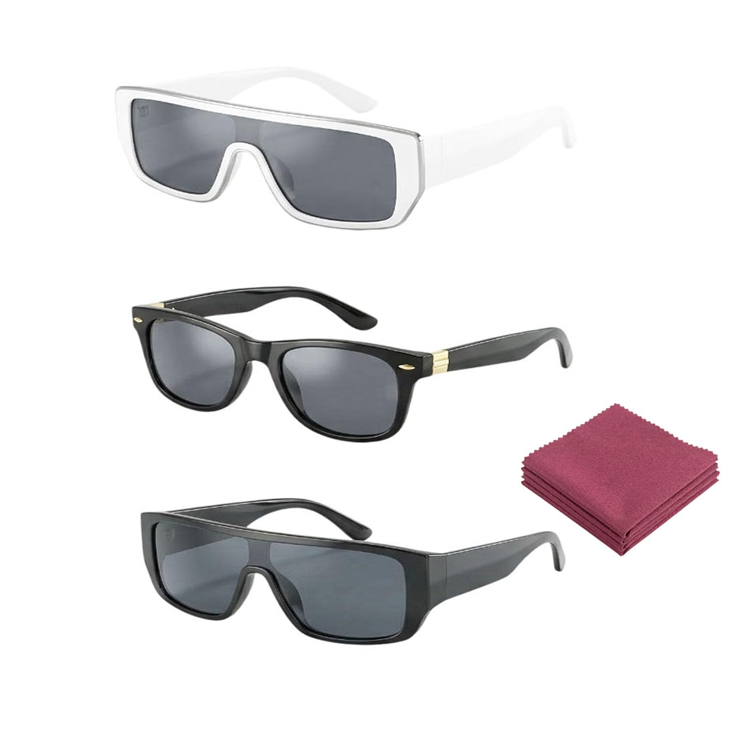 雪華 Buy RED WIND Unisex Angle Frame Sunglasses |Pack of 3 | Multicolor